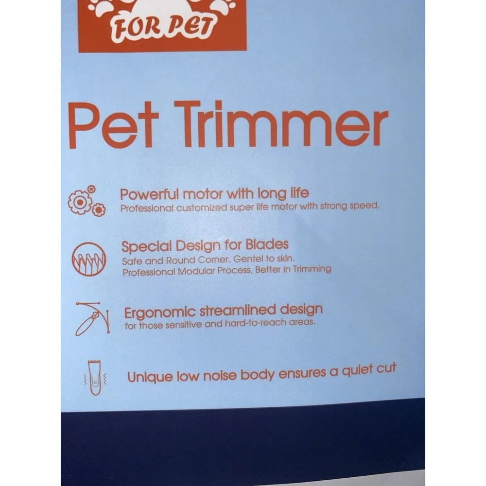 Dog Grooming, Pet Trimmer, 4in1, Low Noise, Nail Grinder, Wireless, Rechargeable